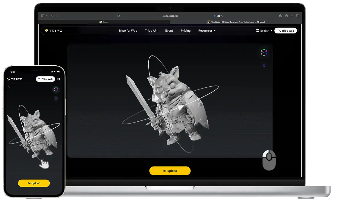 High Detail & Visual Fidelity Rendering, 360° Rotation & Zoom